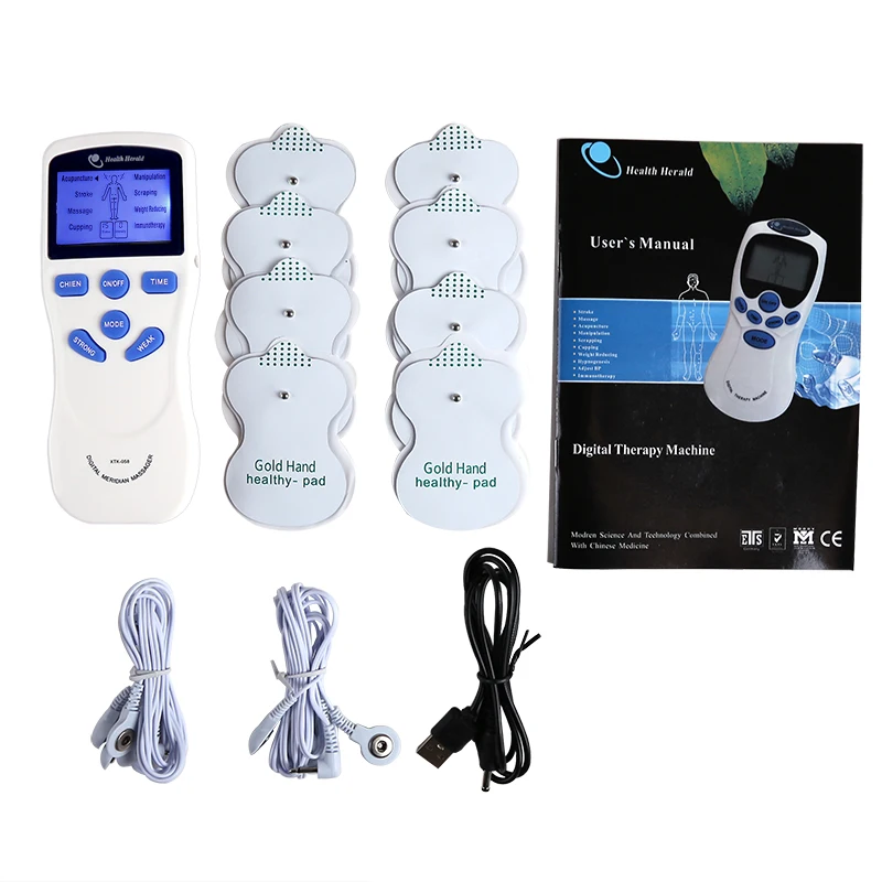 Multi-functional Blue Screen Small Machine Muscle Stimulator Massager Back Neck Shoulder Pain Relief Electric Electrode Machine