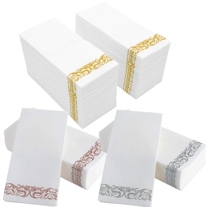 50 sztuk jednorazowe ręczniki do rąk serwetka stołowa papierowa elegancka chusteczka świąteczne przyjęcie urodzinowe serwetka ślubna serwetka deco mariage