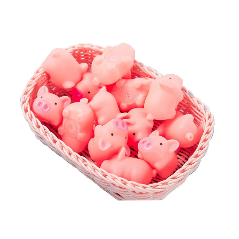 10pcs/set Squeeze Mini Pink Pigs Toy Cute Vinyl Squeeze Sound Animals Lovely Antistress Squishies Squeeze Pig Toys For Kids Gift