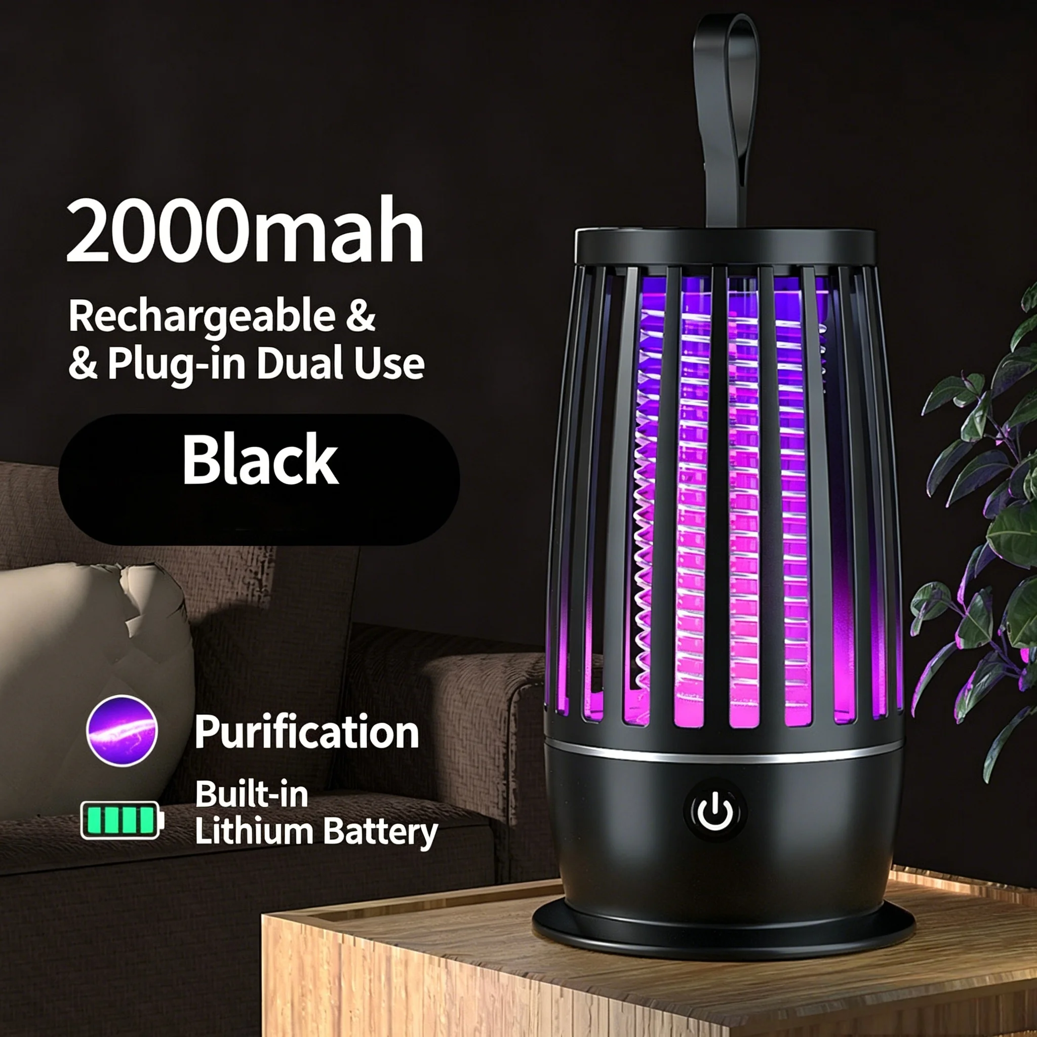 Mosquito Killer Lamp 2-in-1 USB Electric Insect Zapper Bug Trap with LED Night Light for Bedroom Outdoor Camping Wasps Gnats Fly