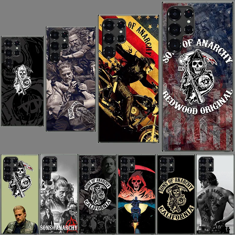 Capa de Telefone Sons of Anarchy para Samsung Galaxy S24 S23 S21 S20 FE S22 S26 Ultra S25 Edge S10 Plus, Capa Transparente em TPU