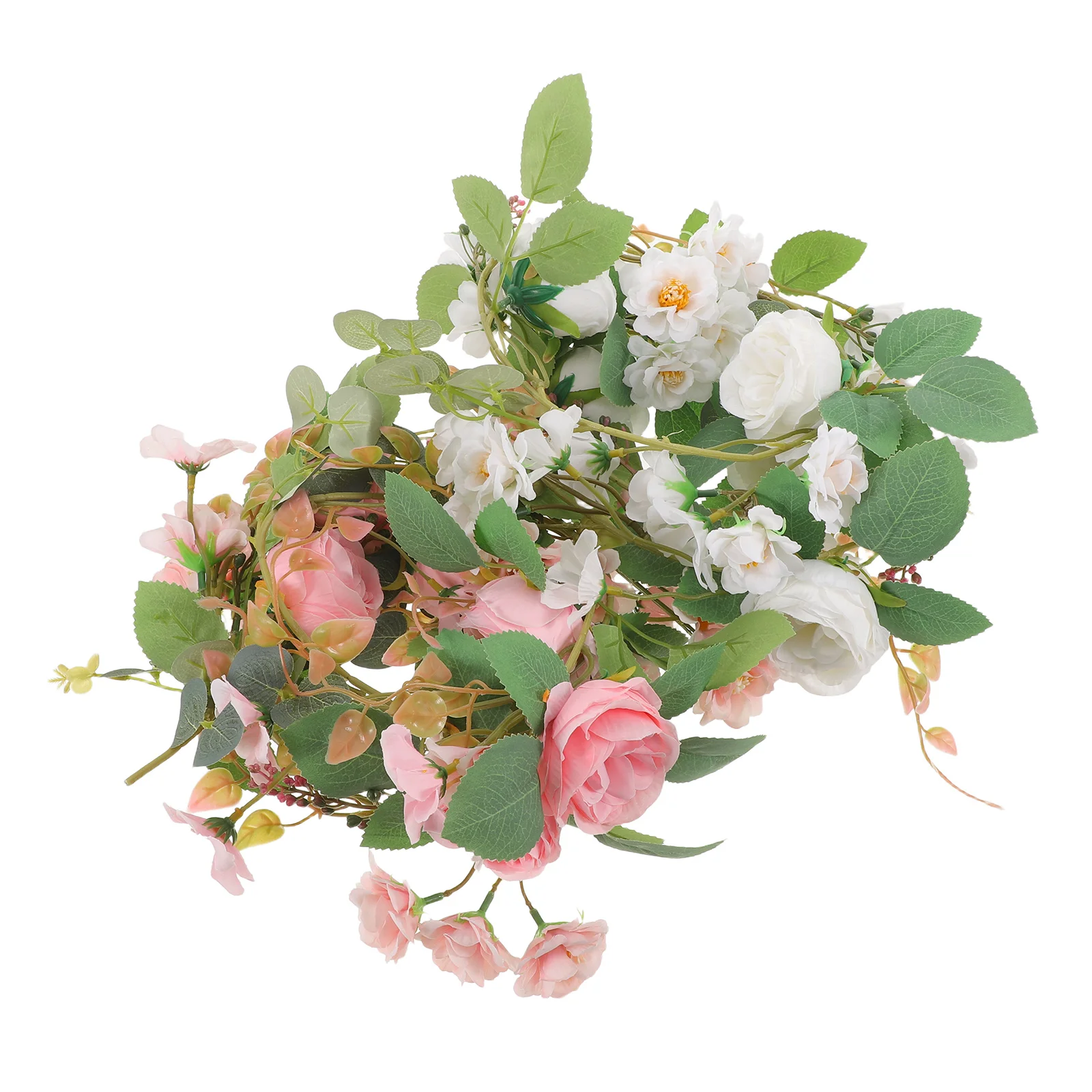 

Decorative Floral Garland Eucalyptus Wreath Artificial Leaves for Decoration Faux Flower Flowers Decorations