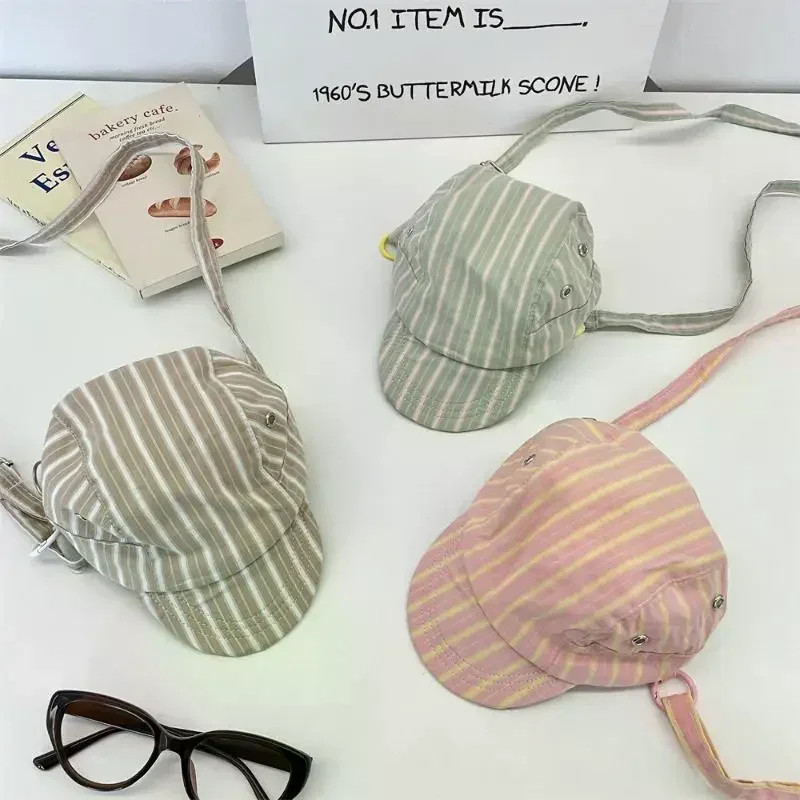 Criativo retro listrado chapéus em forma de crossbody saco moda casual versátil bolsas de ombro femininas sacos de cosméticos