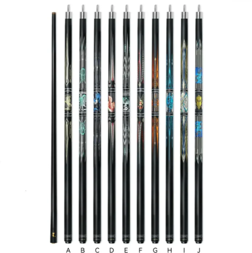 Superior Black 58inch Uni Lock Joint Carbon Fiber 13mm Tip 1/2 Billiard Pool Cue Stick