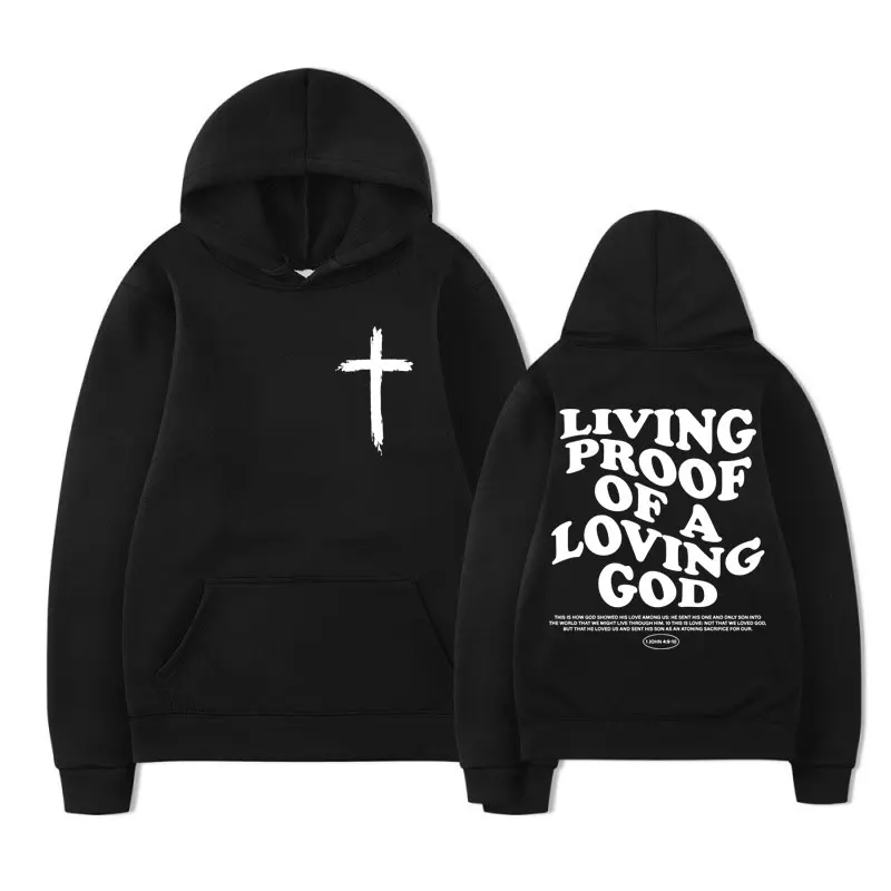 

Funny Living Proof of a Loving God Hoodies men Apparel Jesus Christian Streetwear y2k clothes New in sweatshirts Fleece pullover