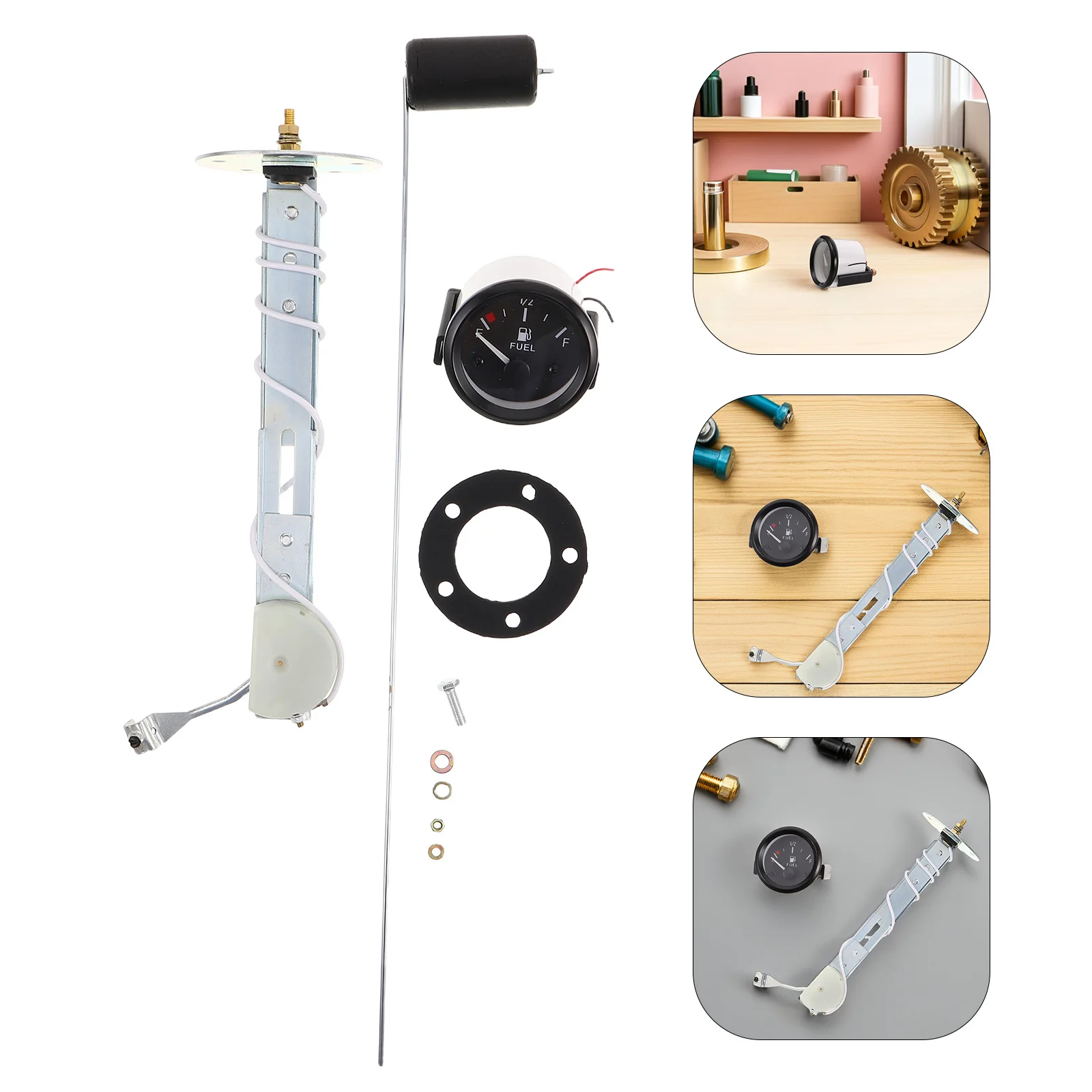 

1 set 1 Set 52Mm Car Fuel Gauge Kit Clear Dial Oil Level Indicator For Rv Boat Truck Motorcycle Vehicle Level Meter Automotive