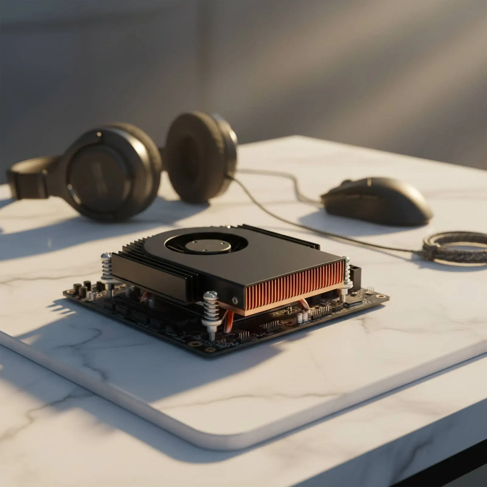 1U Copper Heat Pipe Cooler Ultra Thin ITX Processor Cooler Side Blow Processor Fan Optimized Air Circulation Computer Hardware
