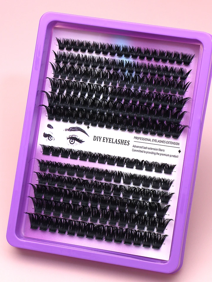 192 piezas de extensiones de pestañas C curl negro estilo DIY, divertidas, 3D visón, naturales y gruesas 5