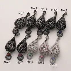 High-grade zircon micro inlay water drop buckle tassel pendant Pendant Connector For Necklace Bracelet Earrings Jewelry DIY