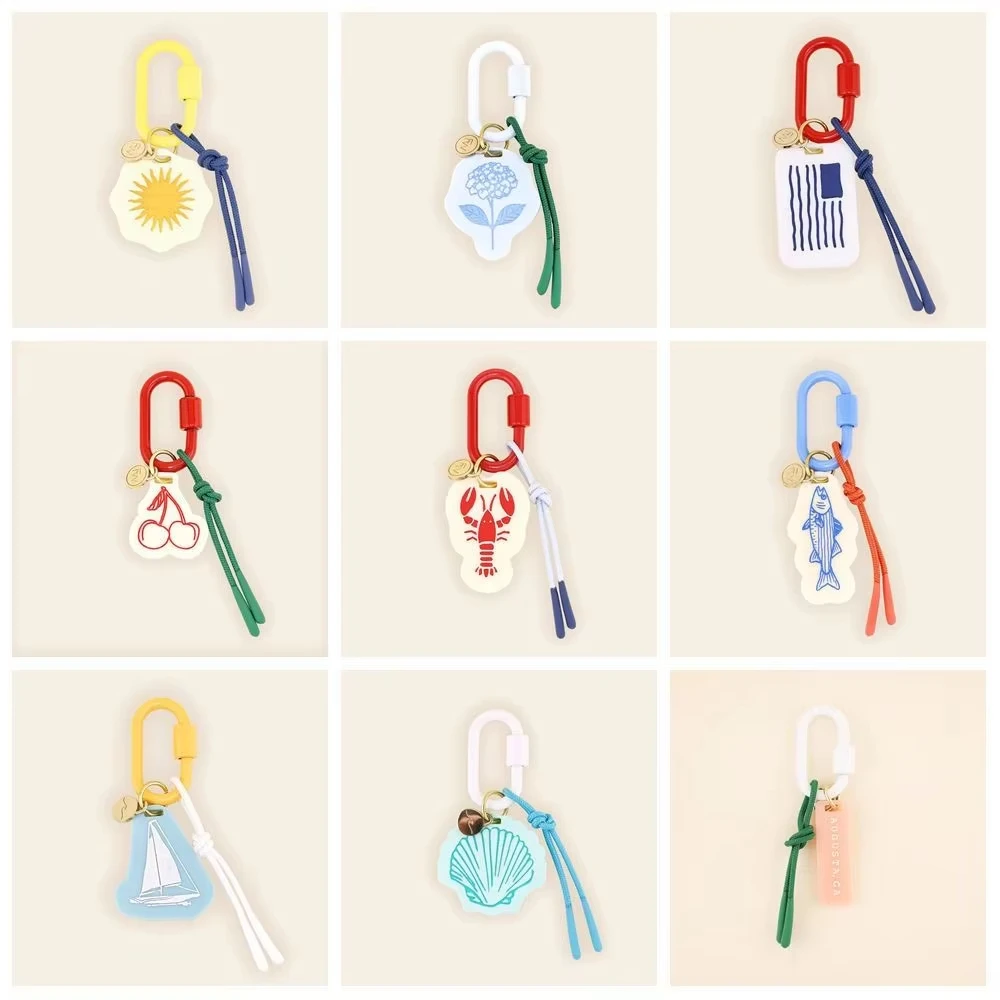 Acrylic Charms for Keyring Mobile Phone Pendant Retro Woven Rope Cartoon Geometric Bag Chain Charms image 4