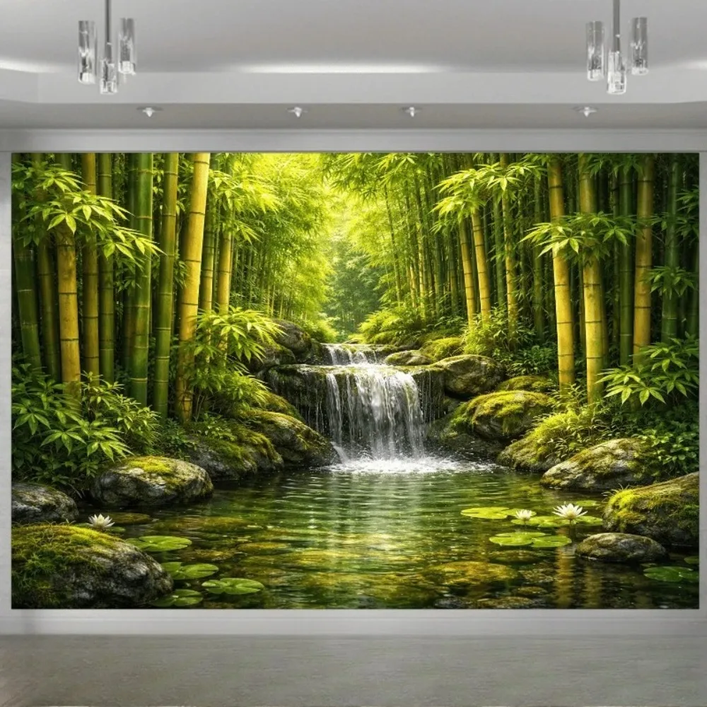 Friedliche Atmosphäre, Banner-Dekorationshintergrund mit grünem Pflanzenthema, Geburtstagsfeier, Heimdekoration, Fotografie-Hintergrundstoff
