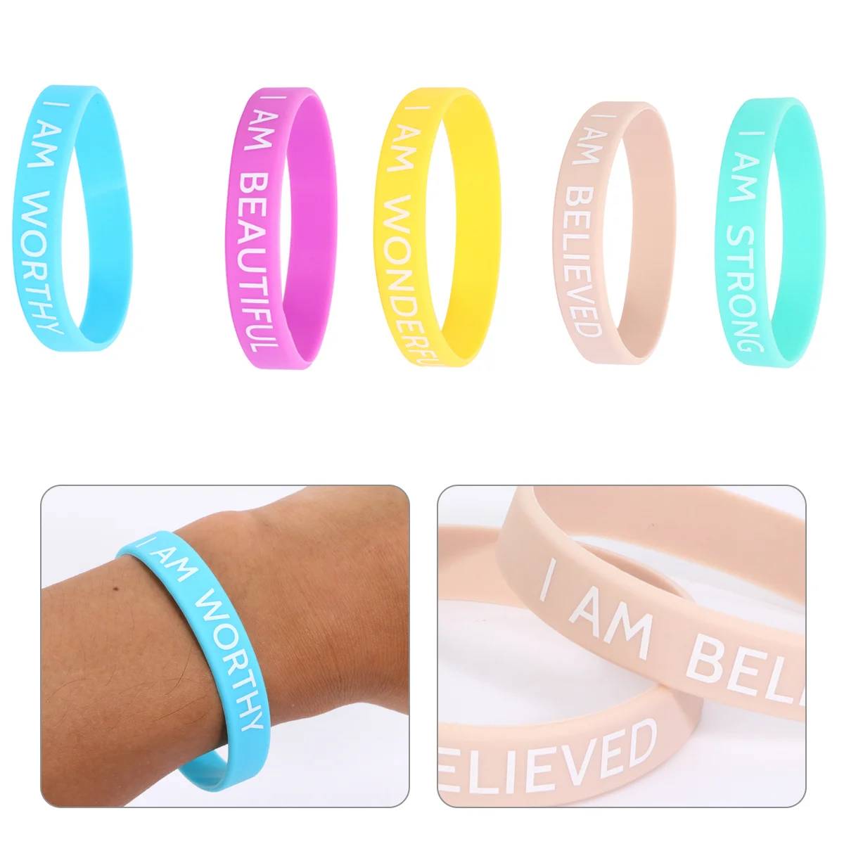 

12Pcs Silicone Wristband Unique Colorful Party Decoration Band Stylish Wrist Ornament for Men Women Wristband Wrist Ornament