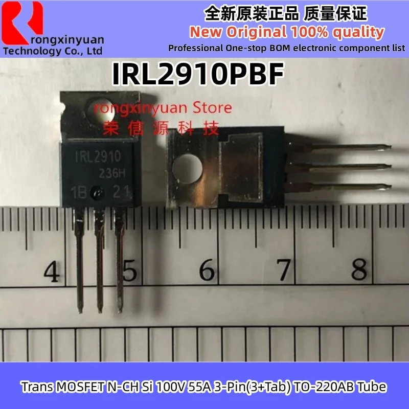 5Pcs/lot  IRL2910PBF IRL2910 TO-220 Trans MOSFET N-CH Si 100V 55A 3-Pin(3+Tab) TO-220AB Tube Original New 100% quality