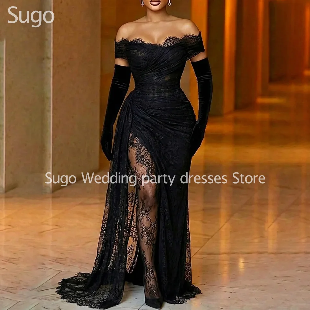 

Customized Elegant Long Black Evening Dresses for Special Occasions Off Shoulder Floor-Length Women Gala Prom Party Gowns 2026