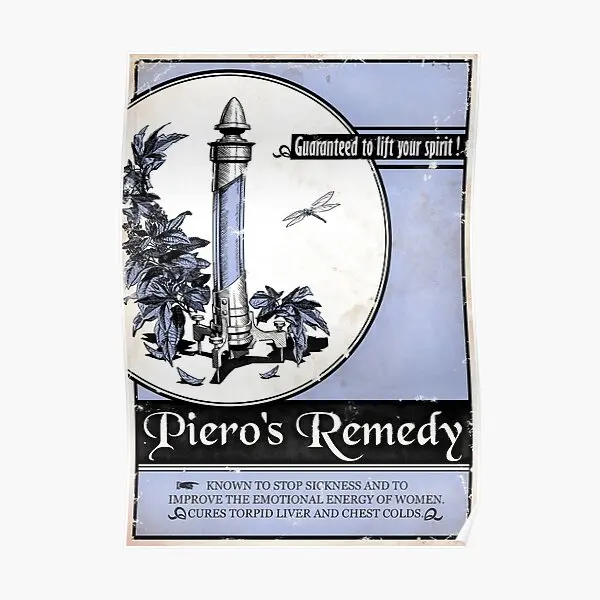 Pieros Remedy Dishonored  Poster Funny Wall Print Painting Home Mural Decor Room Art Modern Vintage Picture Decoration No Frame