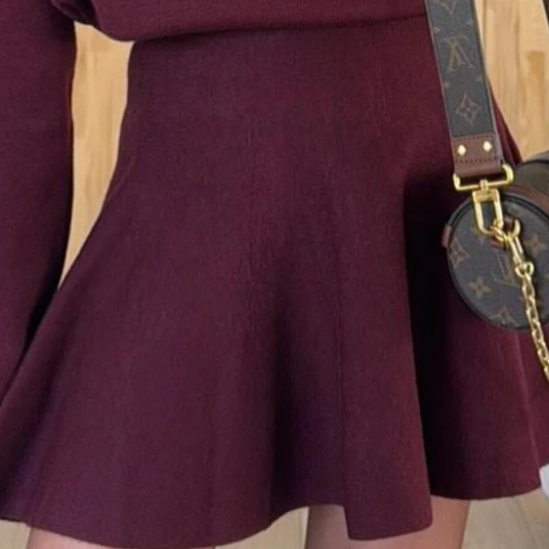 

Осенние женские вязаные комплекты: мини-платье и свитер, теплые зимние однотонные платья с высоким воротником, длинными рукавами, в модном стиле, свободного кроя