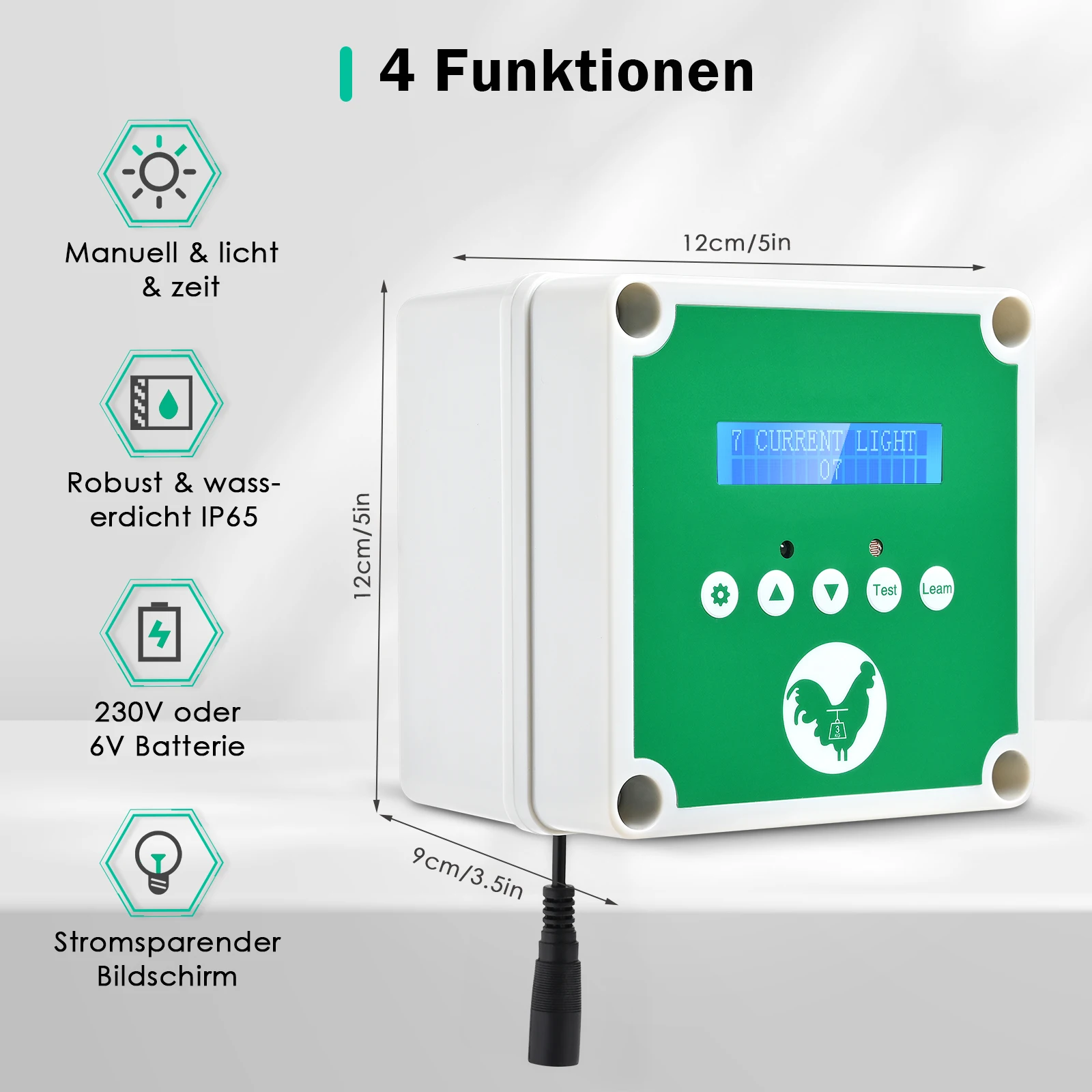 220V Automatic Chicken Coop Door Kit Door Opener With Light Sensor Timer And Controller Opening For Safe Chicken (Without Door)