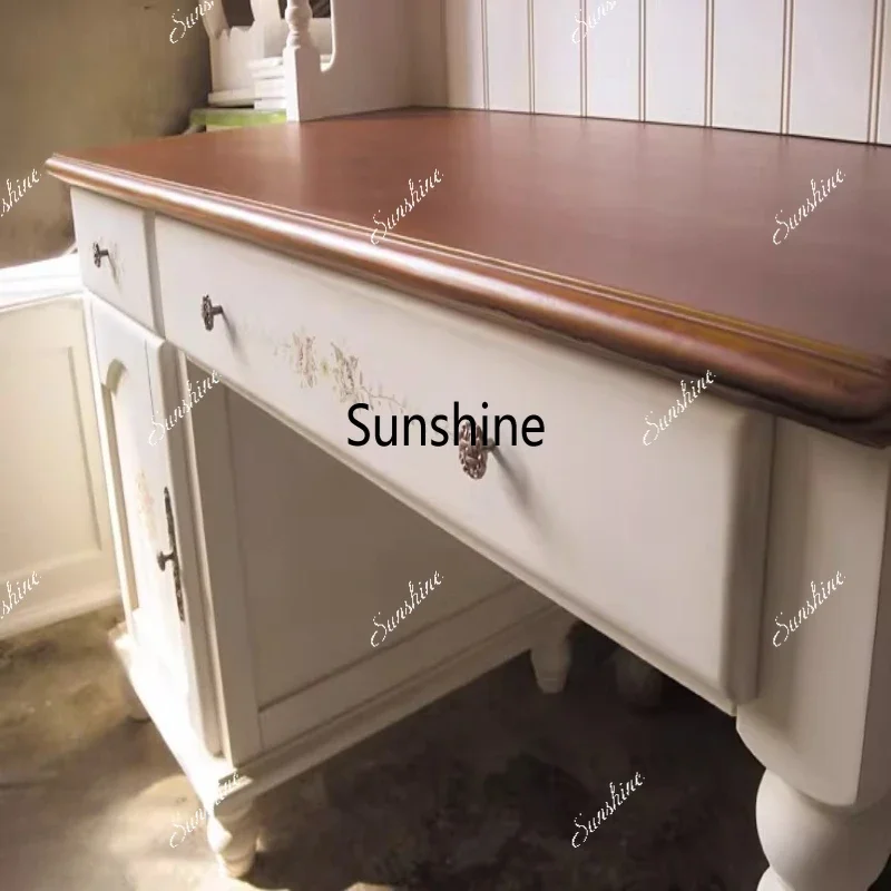 

European pastoral style solid wood hand-painted, writing desk desk, combinationY