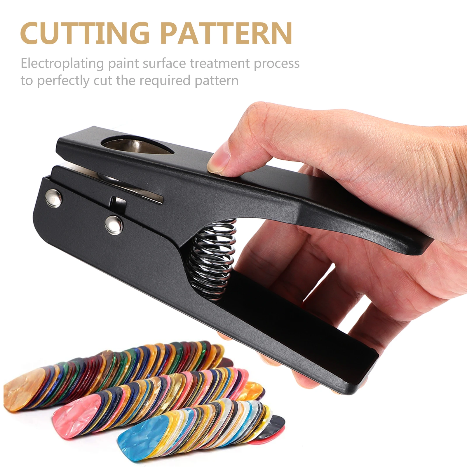 

Iron Pick Punch Tool Silicone Pad Reinforced Rivet For Diy Ukulele Bass Guitar Accessories Maker Cutter Sturdy Durable Plectrum
