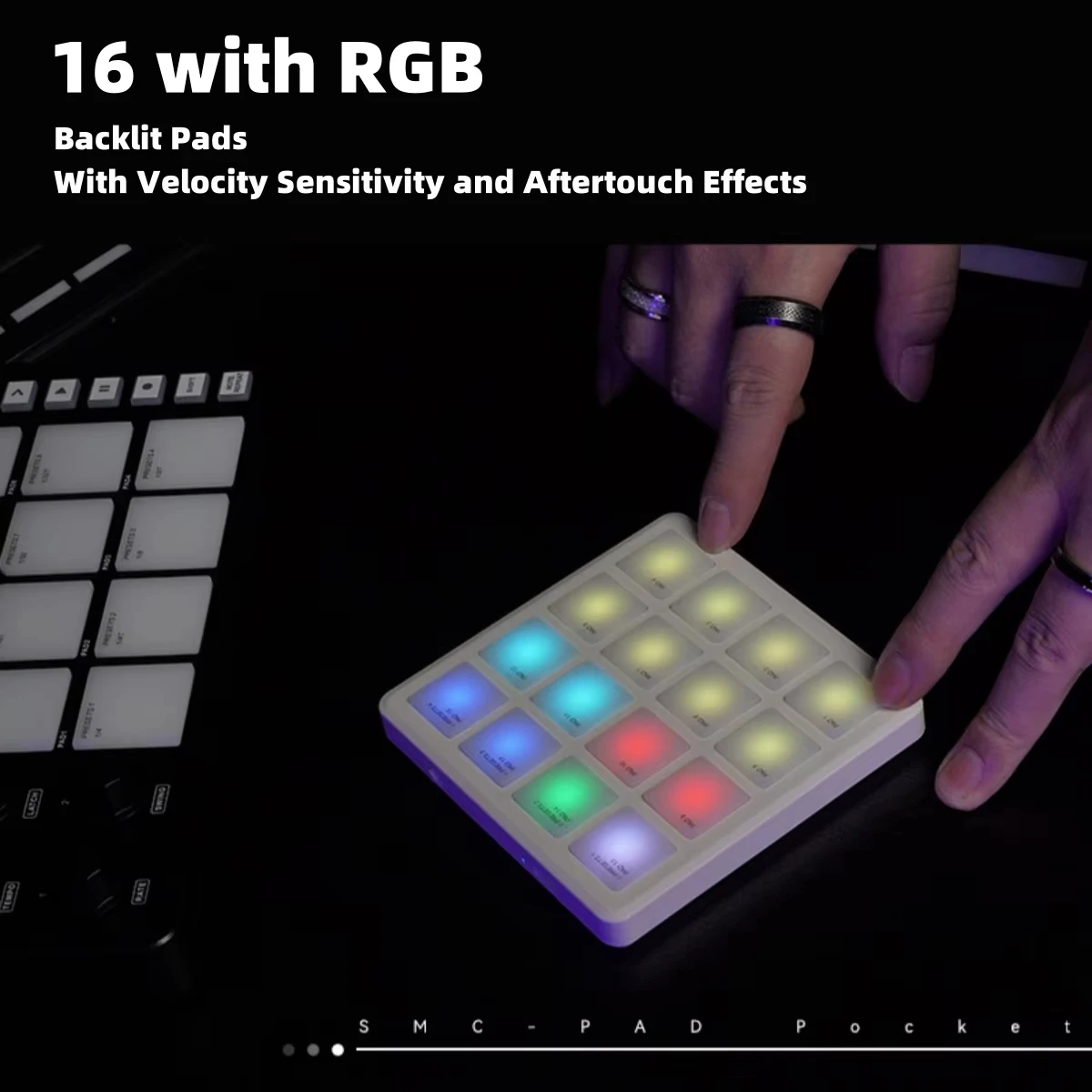 Contrôleur MIDI sans fil Portable M-VAVE, 16 tampons, adapté aux outils d'interface USB-C, adapté aux Percussion,