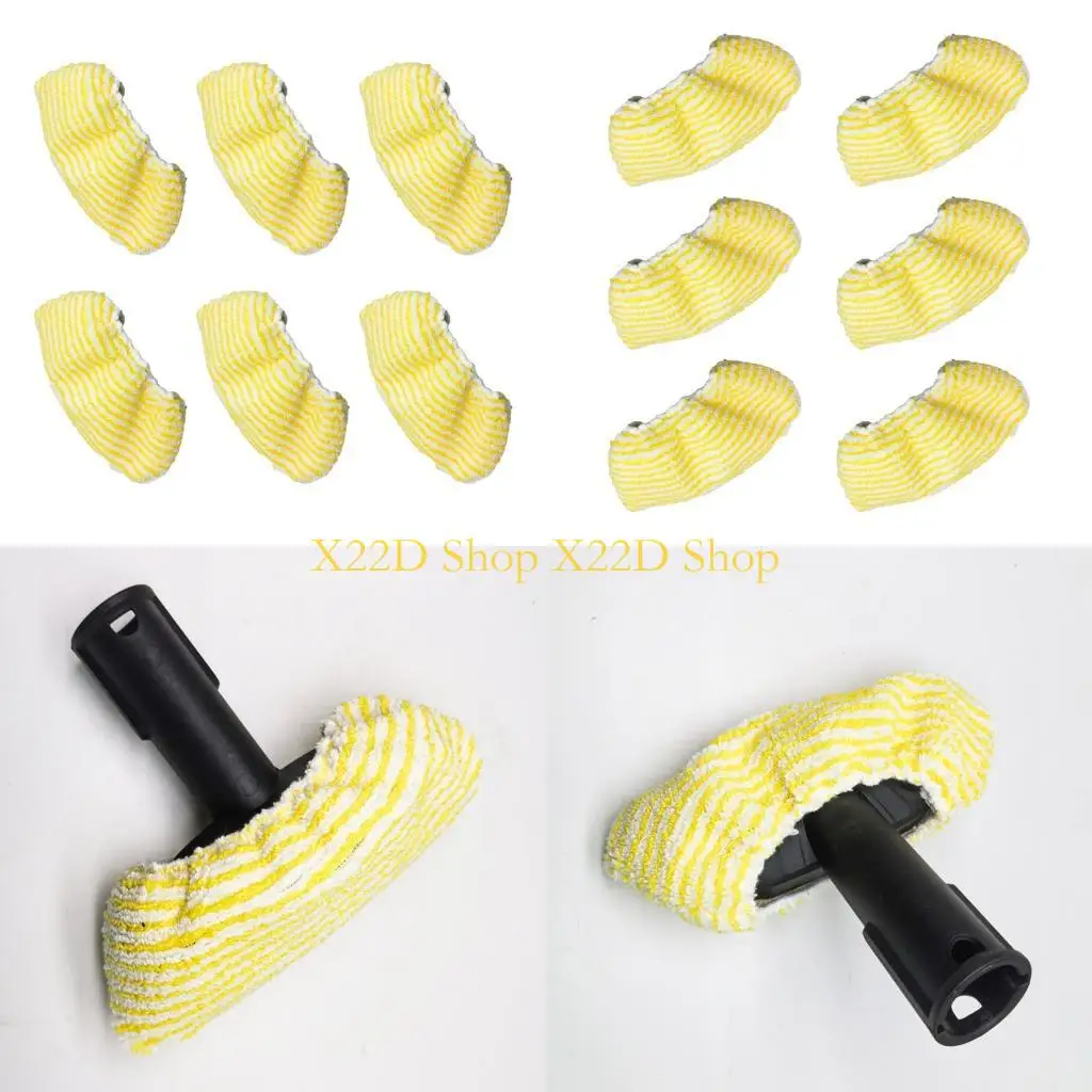 X22D 6 Steams Mop Pads Quick Drying Fibers Effective Stain Removal Easy Installation