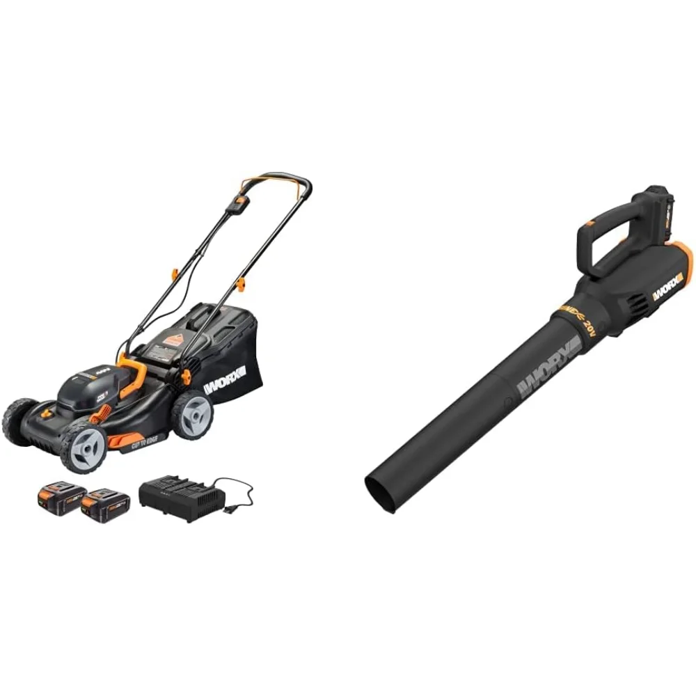 

40V Power Share 4.0Ah 17" Cordless Lawn Mower (Batteries & Charger Included) & 20V Turbine Cordless Two-Speed Leaf Blower Power