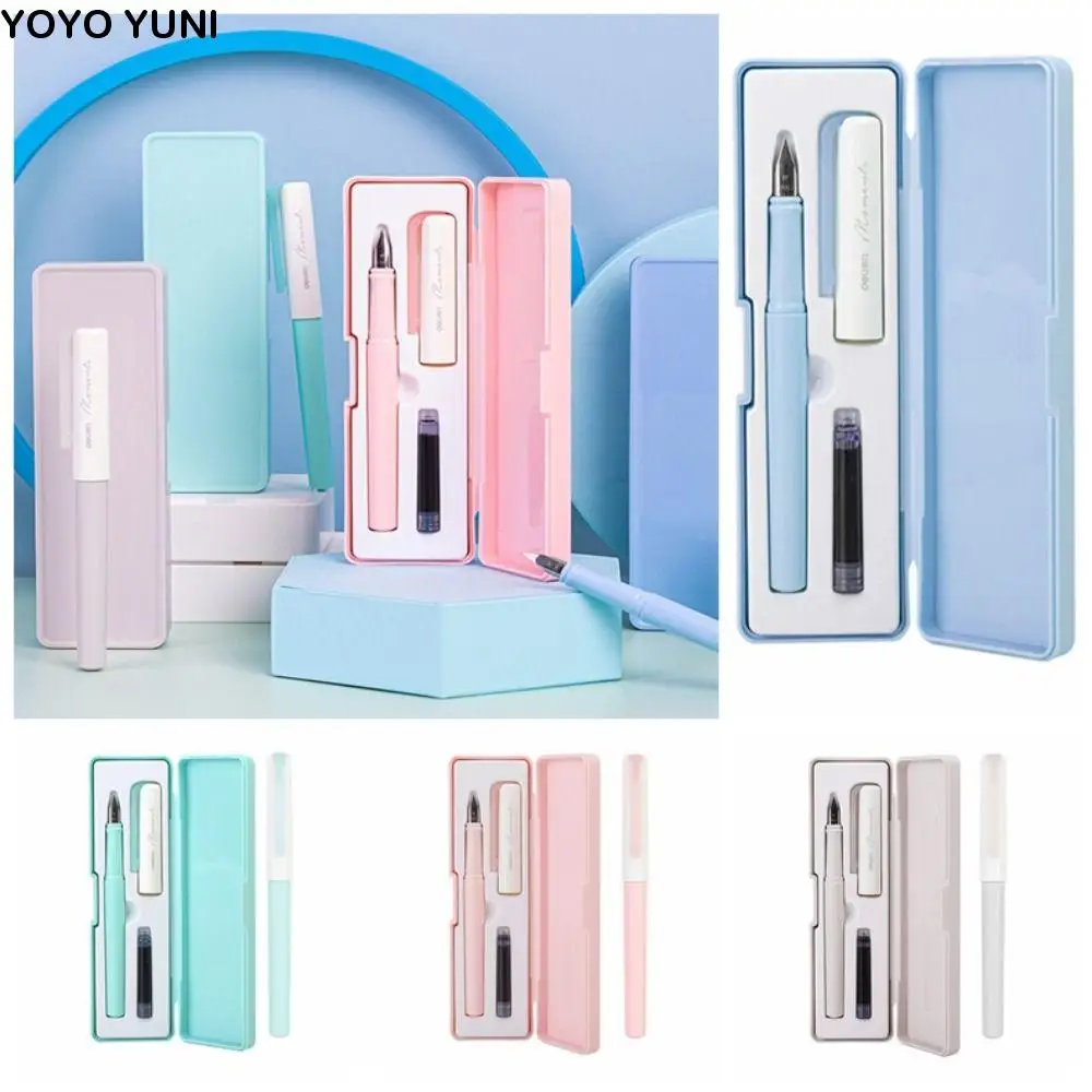 

4 Color Smoothly Writing Boxed Fountain Pen Set EF Pen Head 0.3-0.45mm Signature Pen Replaceable Ink Writing Pen Students