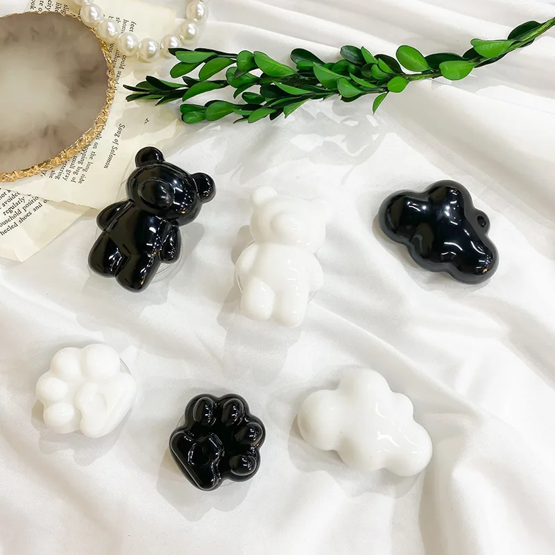 Держатель подушки безопасности, простой однотонный мобильный медведь с героями мультфильмов, портативный и компактный, с пряжкой для селфи, креативный держатель кронштейна