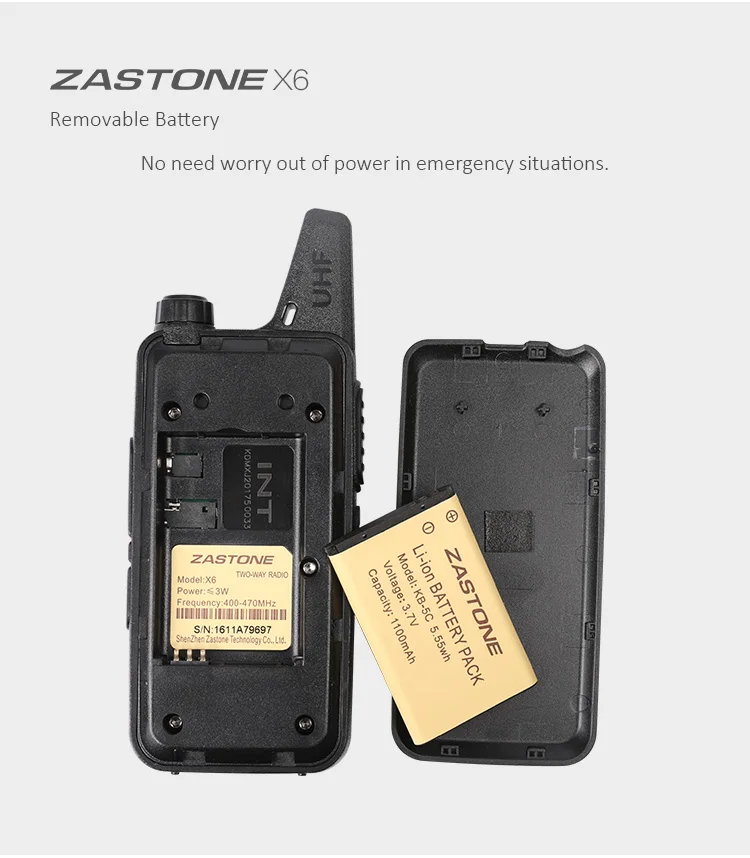 UHF トランシーバー ZT-X6 トランシーバー 400-470MHz ハンドヘルド双方向ラジオ