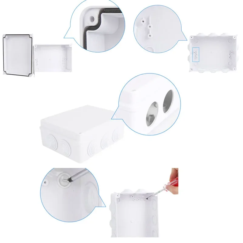 Outdoor waterproof power box ABS plastic IP65 electric control box DIY indoor wire shell connection cable branch junction box