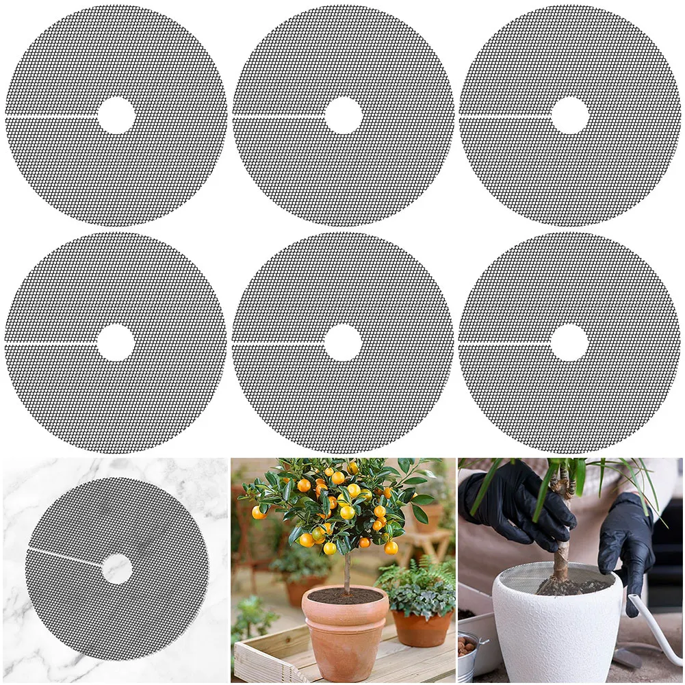 

6 Pcs Plant Pot Cover Cuttable Plant Pot Soil Guard Flower Protection Grid for Outdoor Garden Plant Protection