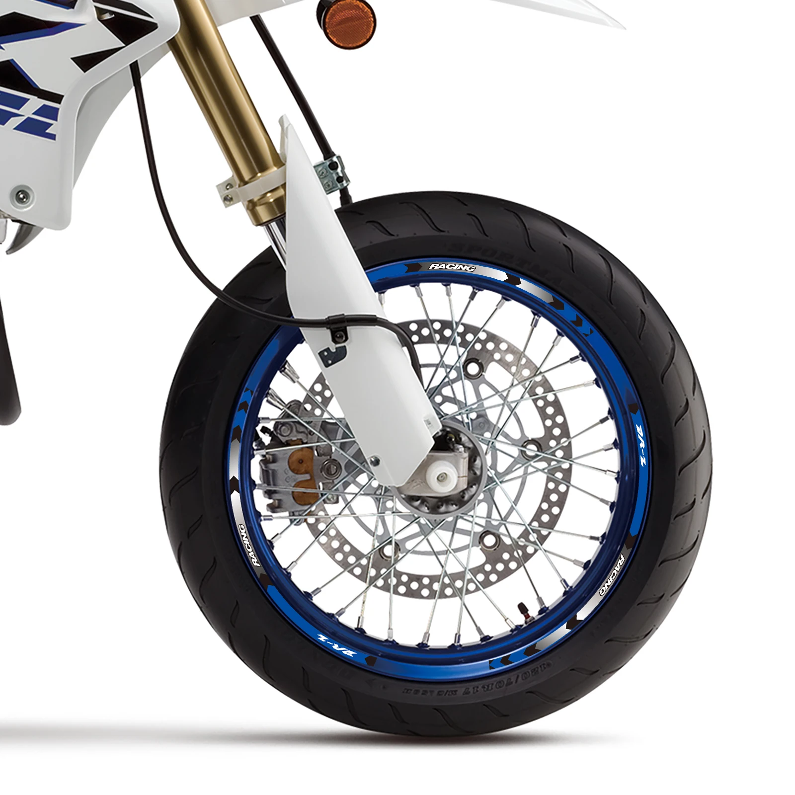 Motorcycle DRZ Wheels Stickers Rim Tire Decorative Decals Reflective Stripe Set For Suzuki DRZ DR-Z400SM DRZ 400SM DR-Z4SM - view 2