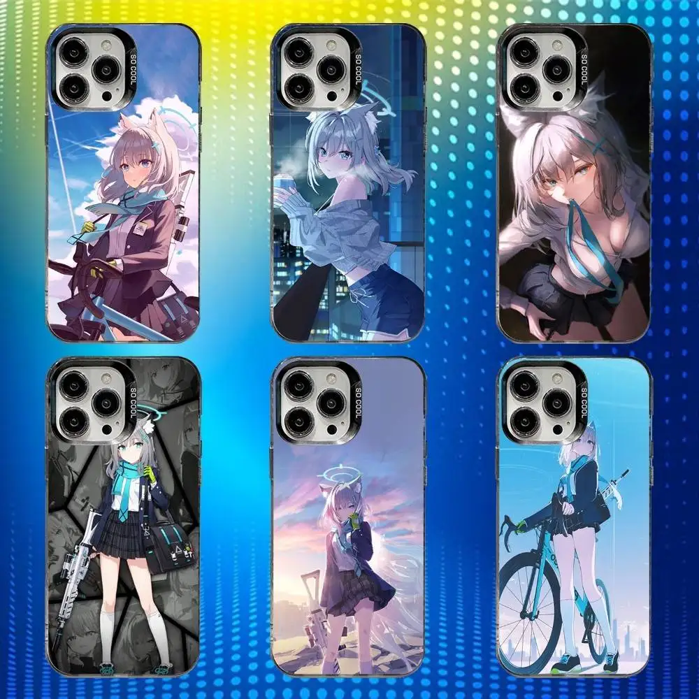 

Blue Shiroko A-Archive Phone Case For iPhone 16,15,14,13,12,11,Mini,Pro,SE,MAX White Matte Shockproof Cover