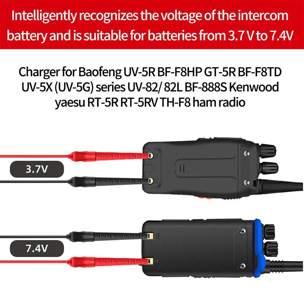 Baofeng 워키토키용 범용 USB 충전기, 범용 클립, 양방향 자동 식별, 휴대용 매칭 충전