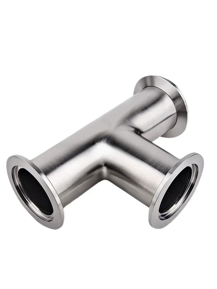 KF25 (NW25) Equal Tee 3-way T type Flange Adapter Vacuum Fitting Pipe Tube Vacuum Flanged Tri Clamp Tube Tee Stainless Steel 304