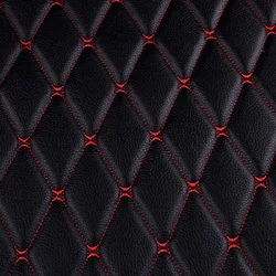 Thick Quilted Faux Leather Fabric Embroidery Upholstery Fabric Car Roof Bedside Leather Door Sponge Trim Decoration