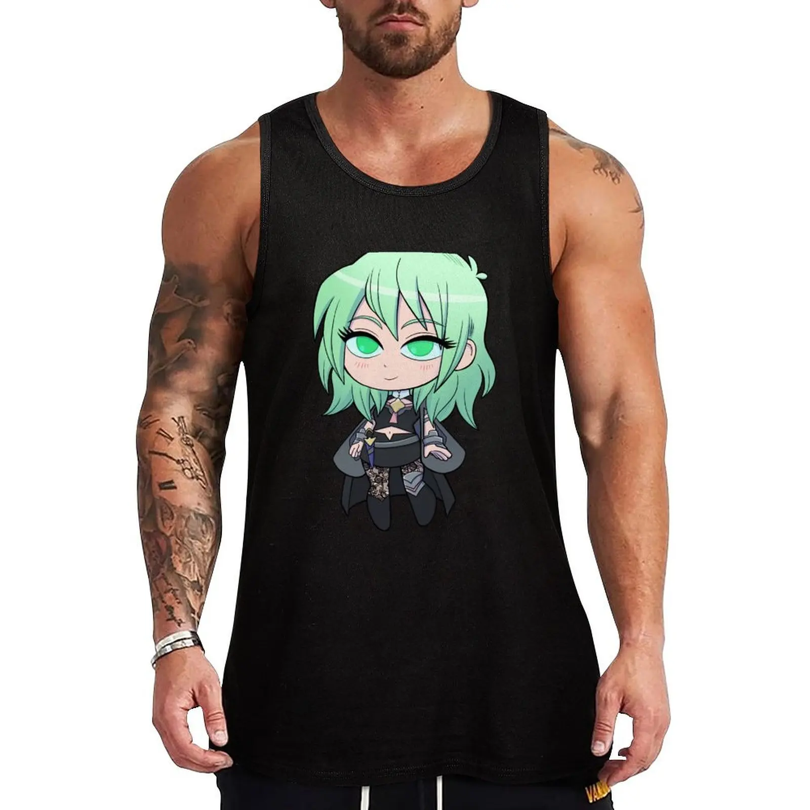 

Byleth (F!Byleth / Green Hair) - Fire Emblem Three Houses - Chibi Cutie Tank Top T-shirt man t-shirt Men's sports vest