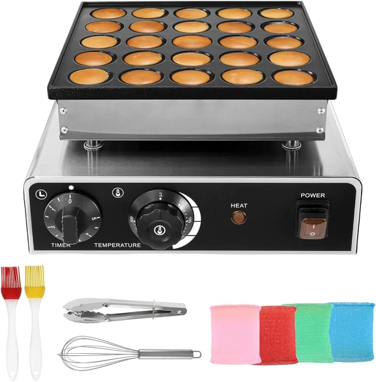 Dutch Pancake Maker Electric Mini Pancake Iron Muffin Machine 25pcs Non-stick Dorayaki Maker 110V  | USA | NEW