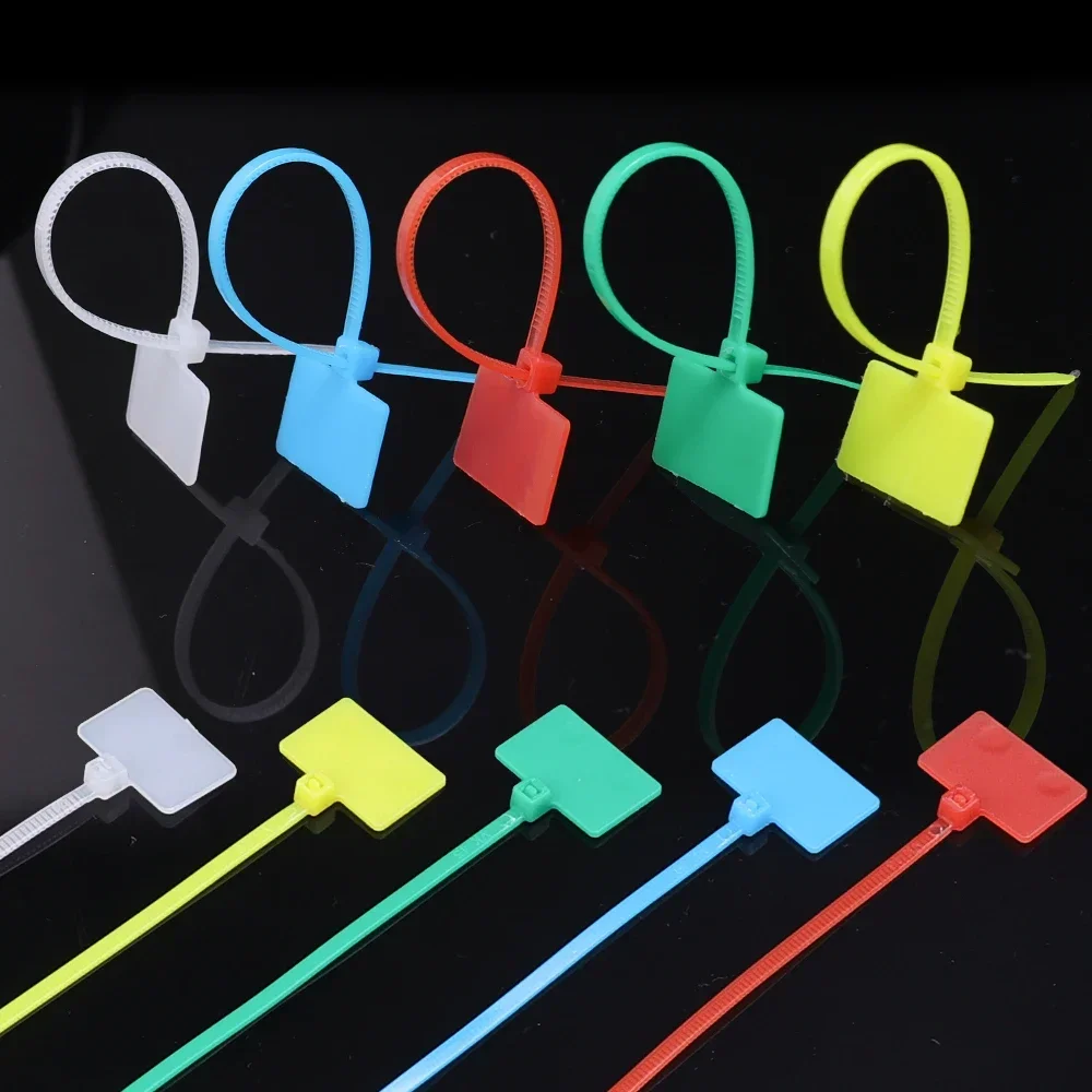 Nylon Cable Labels Marker Ties Self Locking Zip Ties Cord Tags Wire Management Plastic Ring Tie Marking Cable Winder Home Office