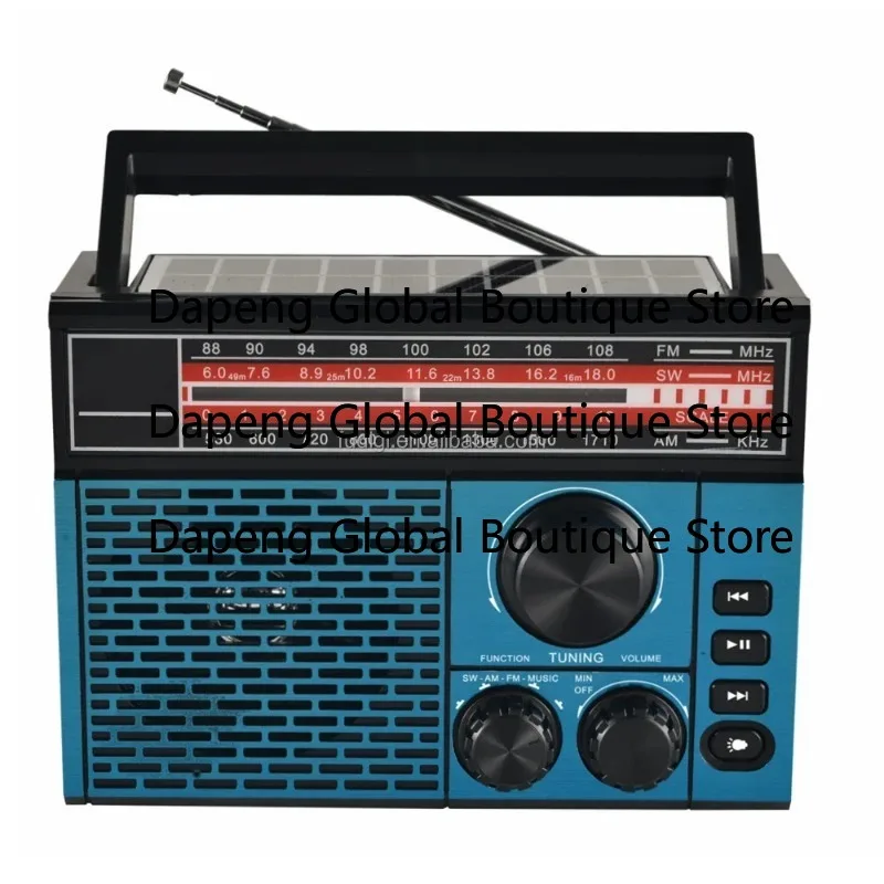 Solar Rechargeable Wireless Audio Player USB SD TF Card Multiformat Music Play Equipment With Lighting Function