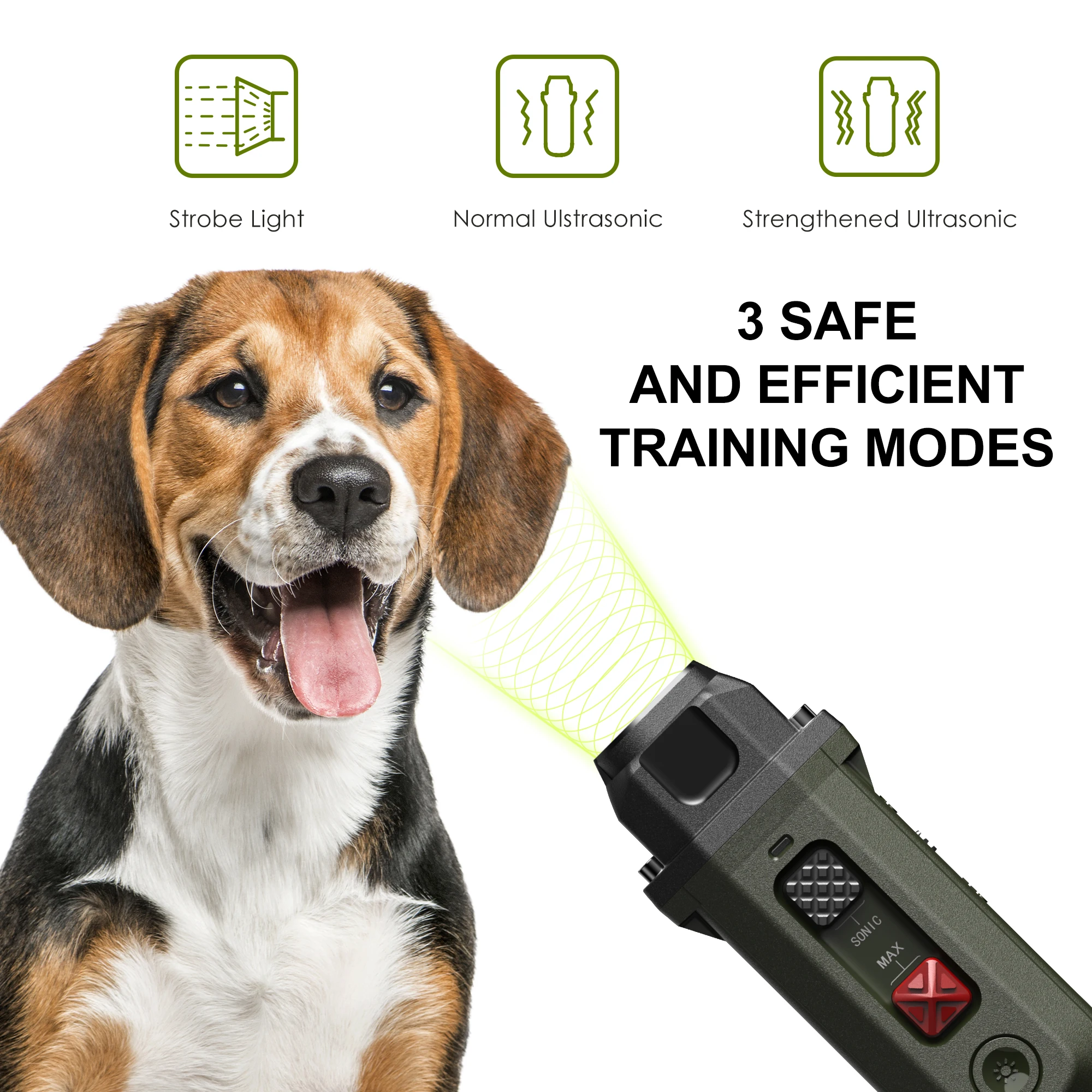 Portable Handheld Ultrasonic Dog Bark Deterrent Ultrasound Dog Repellent Anti Barking Dog Repeller