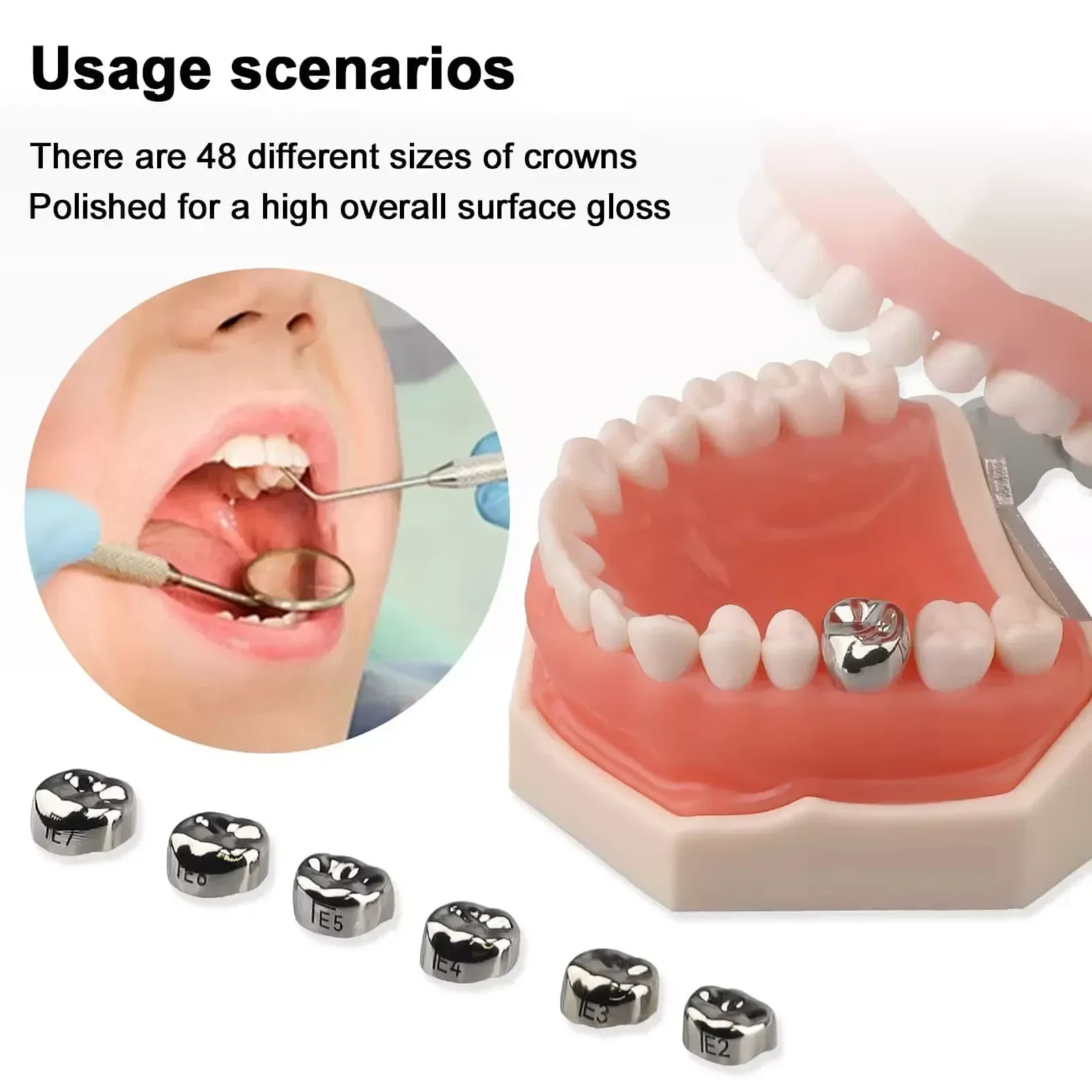 AG-Couronnes dentaires en métal préformé, 1 pièce, couronne temporaire en acier inoxydable, matériel orthodontique dentaire, outils de thérapie