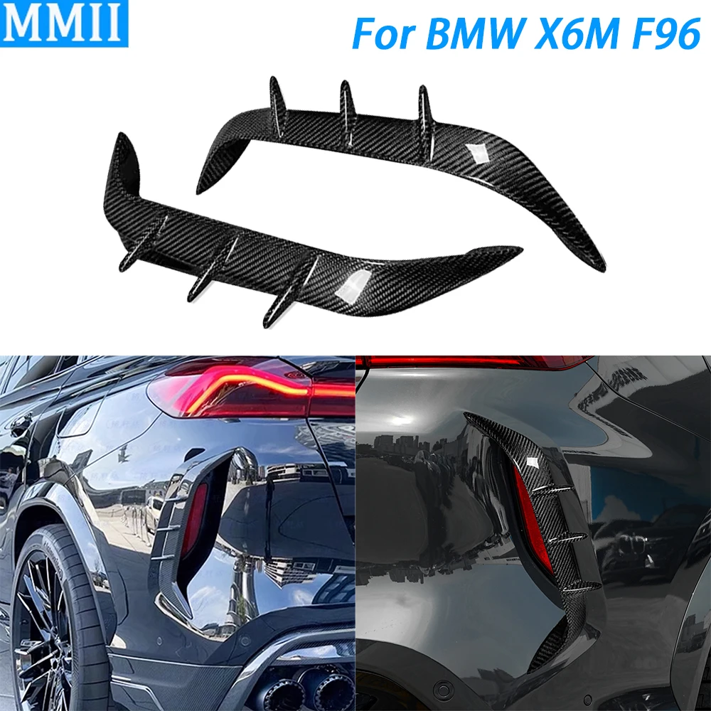 

For BMW X6M F96 2020-2024 Real Dry Carbon Fiber Rear Bumper Lip Spoiler Panel Trim Cover Car Decoration Retrofitting Accessories