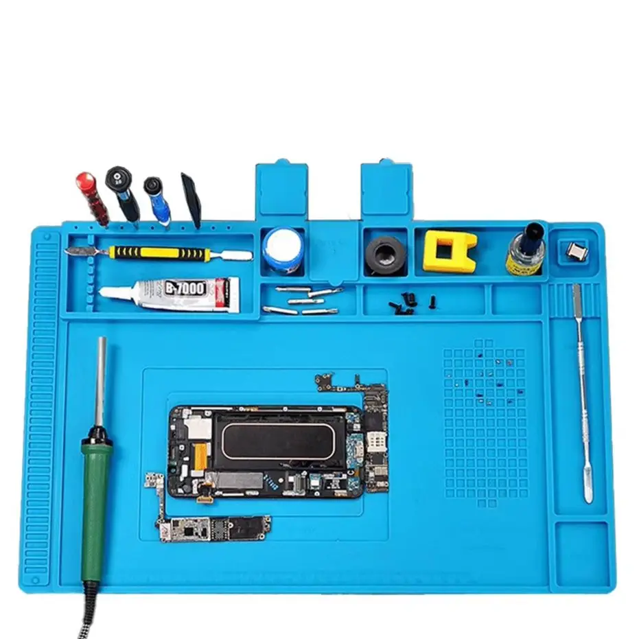 

450*300mm Silicon Soldering Mat Computer Phone Repair Tool Heatresistant Maintenance Platf Repair Work Pad 50pcs/lot