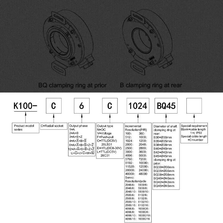 Hollow Shaft Encoder Hole Shaft 40/42/45mm for Elevator/life Speed Measurement