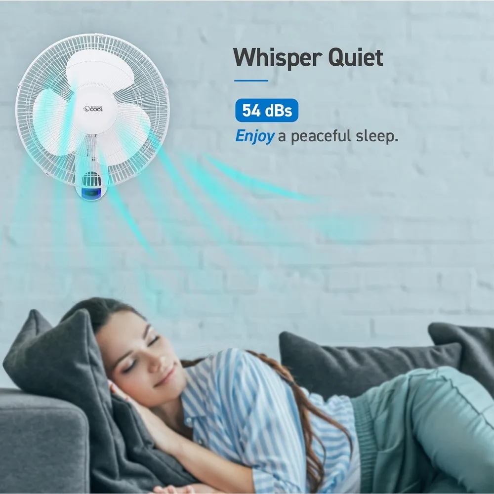 Ventilador de pared comercial de 16 pulgadas con control remoto, blanco, relajarse, relajarse y estar a gusto con este excelente ventilador de refrigeración de 16 ".