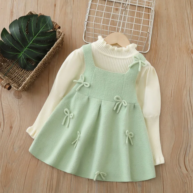 

Girls Knitted Dresses Spring Autumn 2025 Children Woolen Jersey Sweaters Dress For Baby Girl Princess Clothing Kids Outfits 7 8Y