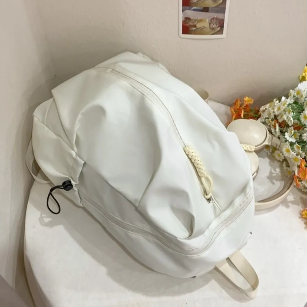 New Large Capacity Simple Backpack Solid Color Lightweight College Bag Waterproof Student Backpack Outdoors