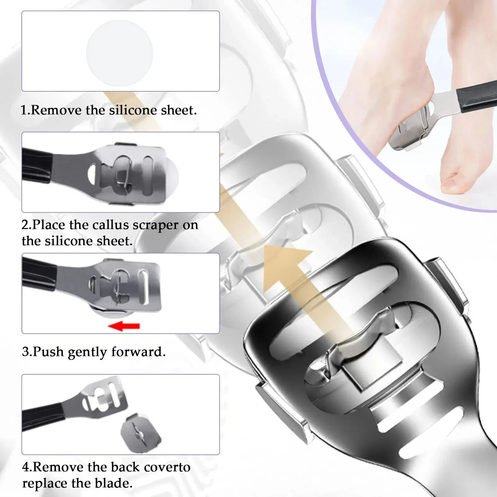 مجموعة باديكير 10 في 1 مجموعة أدوات باديكير احترافية للقدم عرموش قشر الكالس مزيل الجلد الميت للعناية بالقدمين والباديكير #2