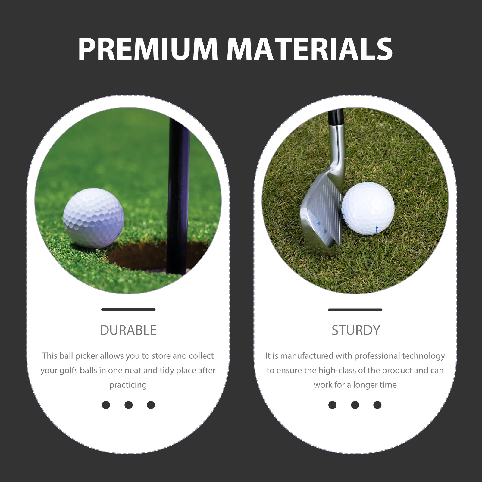 

Premium Golf Ball Picker Standing Collector Storage Tube Large Capacity Lightweight Durable Portable Detachable Gatherer